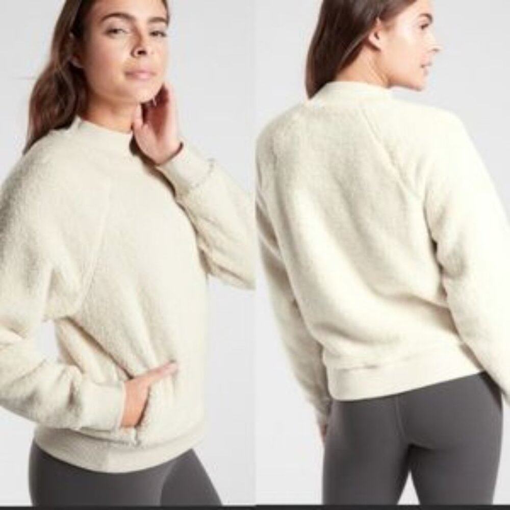 Athleta Asana Gorpcore Streetwear Sherpa Hiking Outdoor Womens Sweatshirt XS